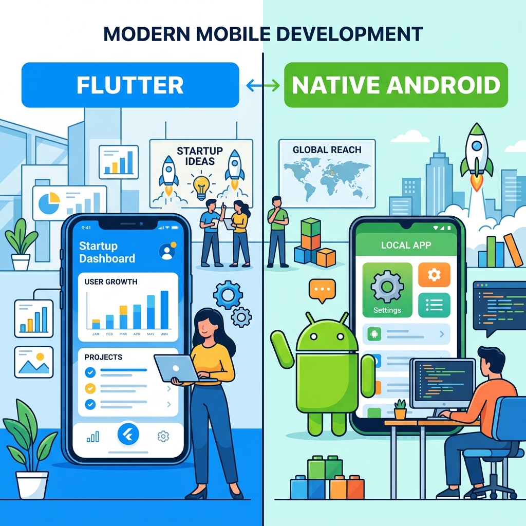 Flutter vs. Native Android (Java): Which is Best for Your Startup App in 2026?