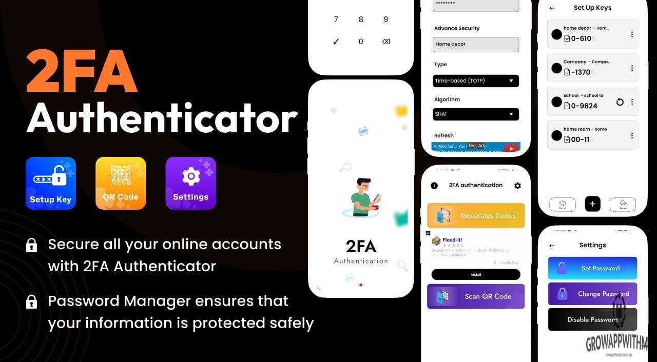 2FA Authenticator - Android App Source Code with customize