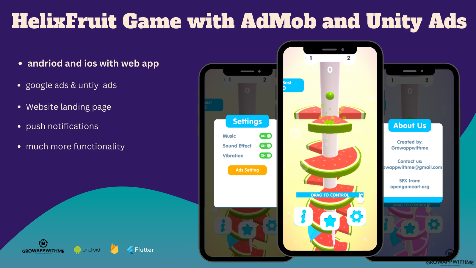 HelixFruit Game with AdMob and Unity Ads