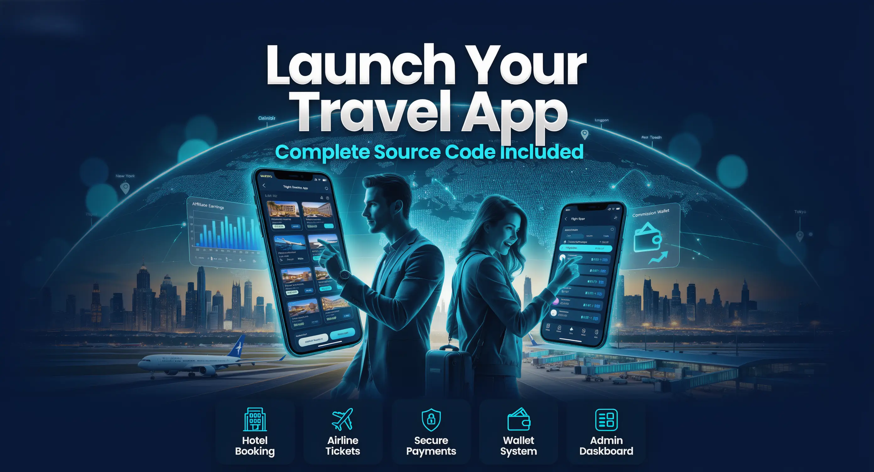 Hotel & Flight Booking Affiliate App Source Code | Flutter Travel Booking App | React Native Hotel & Flight Booking