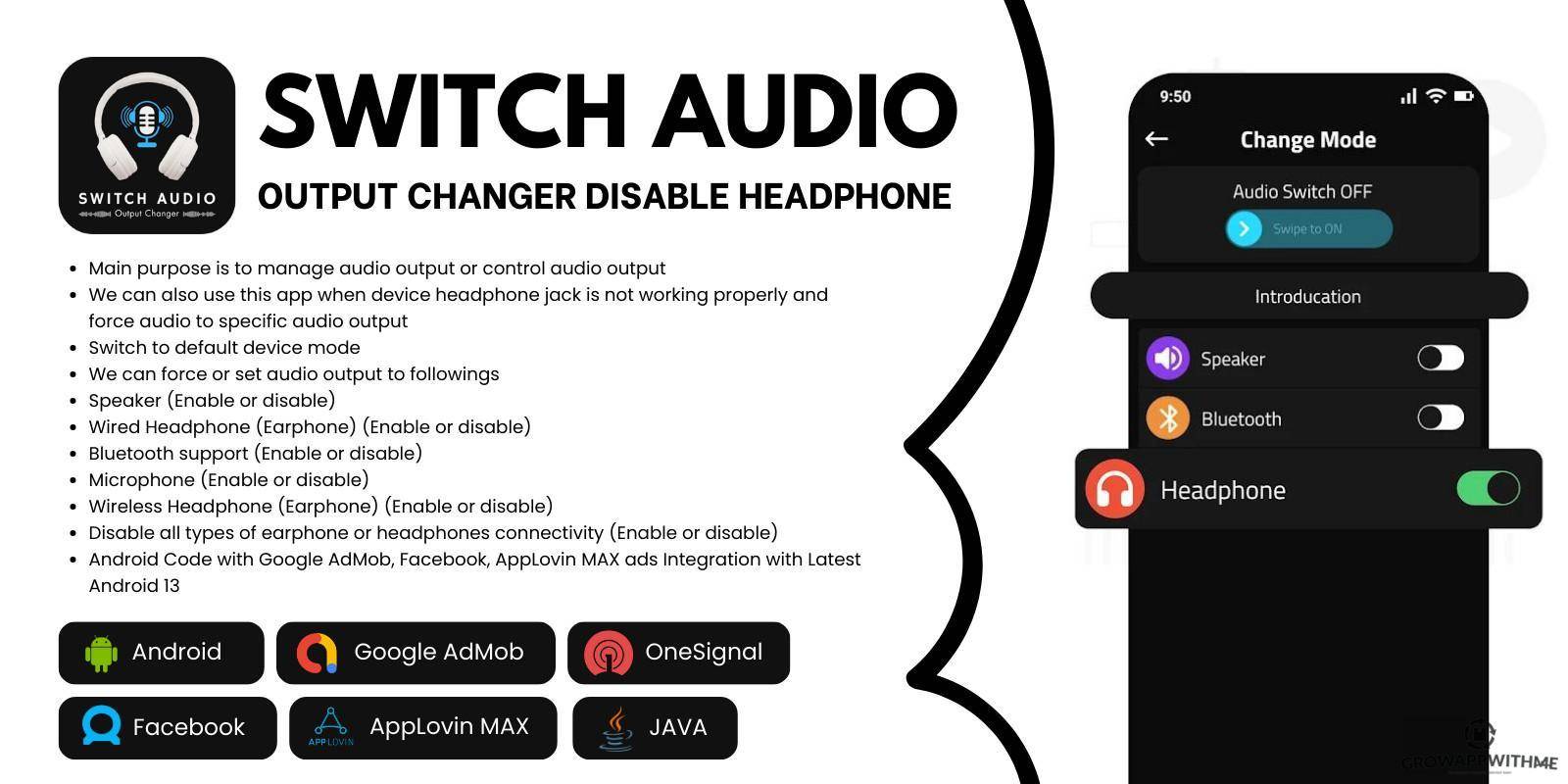Switch Audio : Output Changer Android Admob ads
