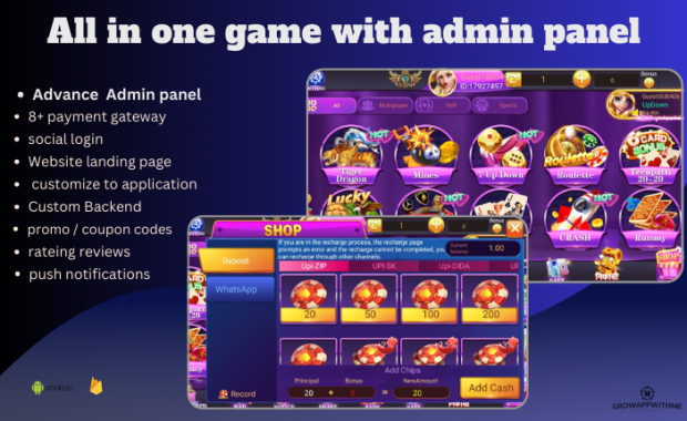 All in one game application with Admin panel v12 skill game