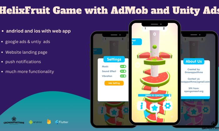 HelixFruit Game with AdMob and Unity Ads