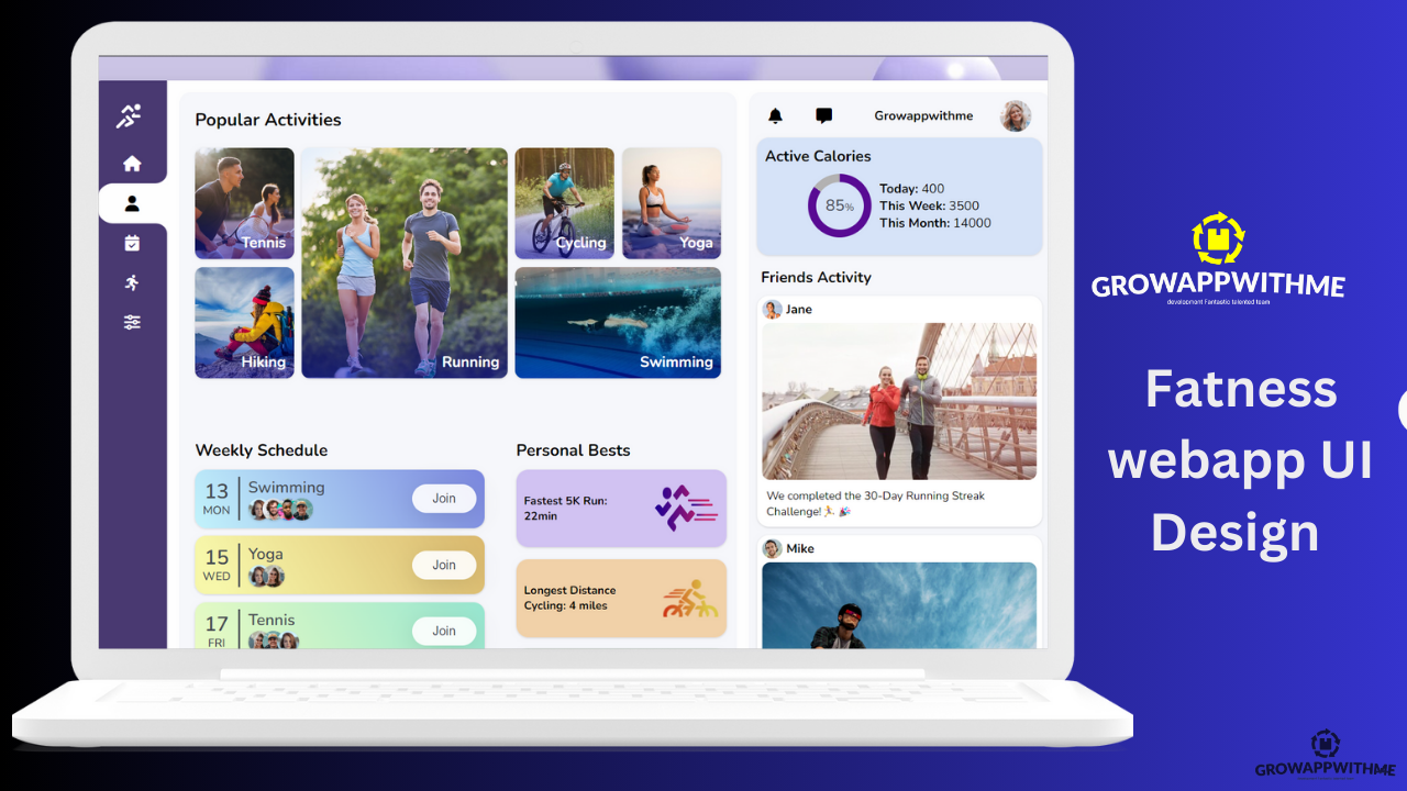 Fitness web application ui design