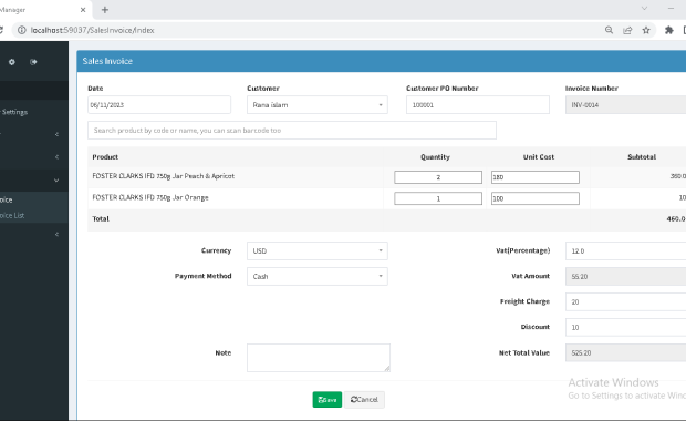 Invoice Generator ASP.NET MVC With Source Code