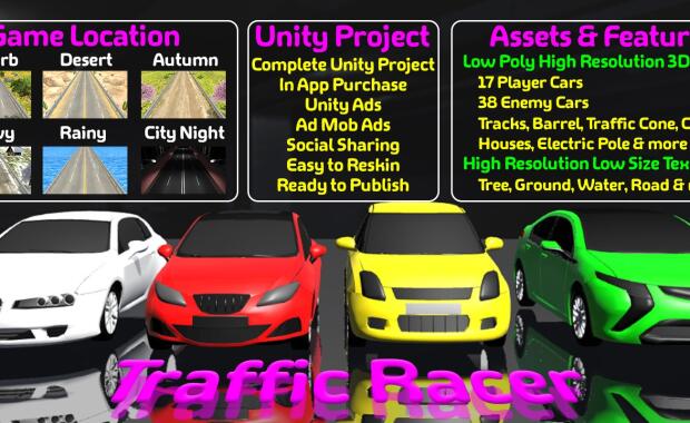 Traffic Racer 3D Unity game development